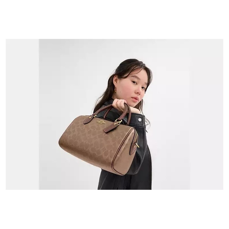Sac Satchel Rowan en toile signature
