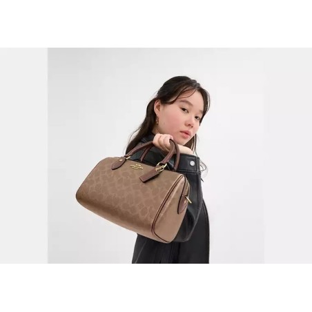 Sac Satchel Rowan en toile signature